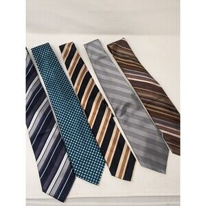 Men's Neck Ties Lot of 5 Multi-Color Vintage BERGAMO ADOLFO ALEXANDER JULIAN ETC